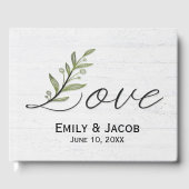 Love Script with Green Leaves on Whitewashed Wood ゲストブック (正面)