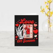Love Season Skeleton Funny Valentines Day Womens T カード (黄色い花)