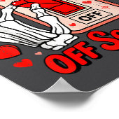 Love Season Skeleton Funny Valentines Day Womens T ポスター (角)