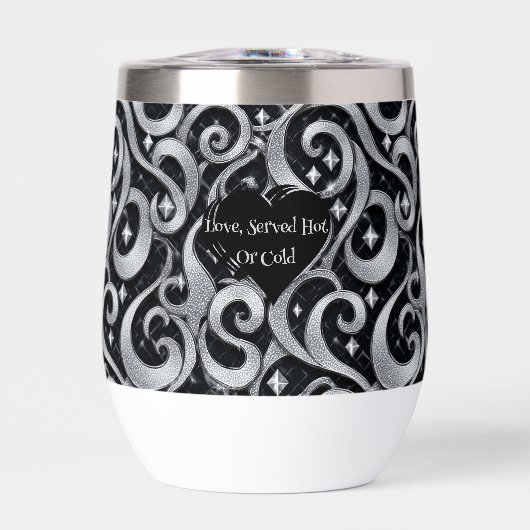 Love Served Hot or Cold Silver Bling Luxury Funky (正面)