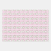 Love Shack Baby Blush Pink Coquette Bow Floral ラッピングペーパーシート (正面3)