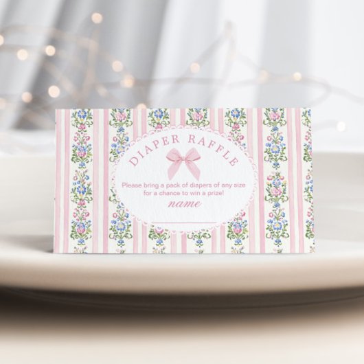 Love Shack Baby Bow Diaper raffle ticket エンクロージャーカード