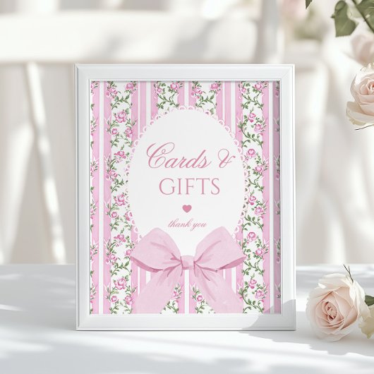 Love Shack Baby Cards and gifts Floral Bow ポスター