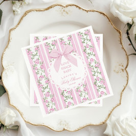 Love Shack Baby Coquette Blush Bow Baby Shower スタンダードカクテルナプキン