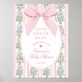 Love Shack Baby Coquette Bow Baby Shower Welcome ポスター (正面)