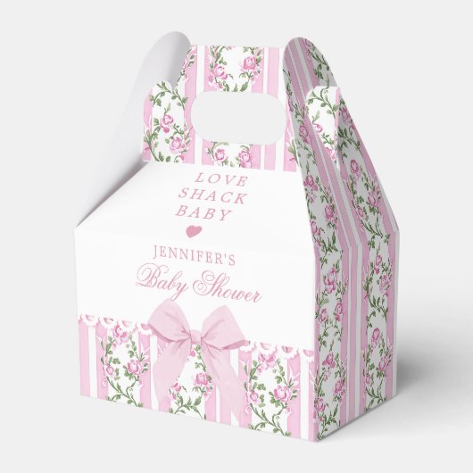 Love Shack Baby Coquette Bow Floral Baby Shower フェイバーボックス (正面サイド)