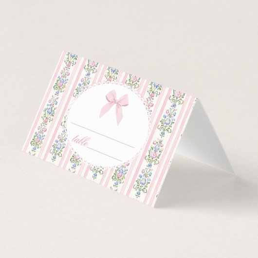 Love Shack Baby Coquette Bow Floral place card (正面)