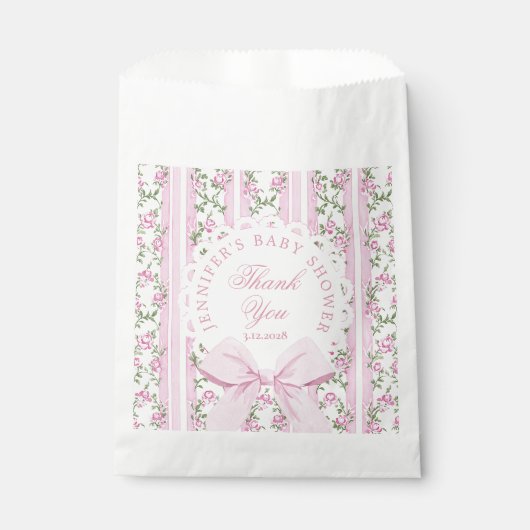 Love Shack Baby Coquette Pink Bow Thank you フェイバーバッグ (正面)