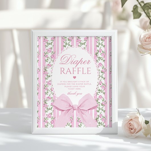 Love Shack Baby Diaper raffle Coquette Bow ポスター