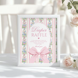 Love Shack Baby Diaper raffle Coquette Bow ポスター