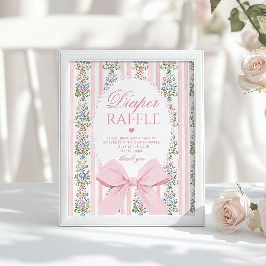 Love Shack Baby Diaper raffle Coquette Bow ポスター