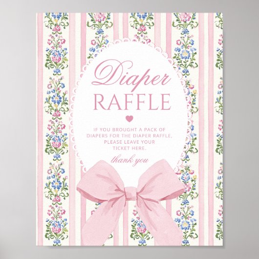 Love Shack Baby Diaper raffle Coquette Bow ポスター (正面)
