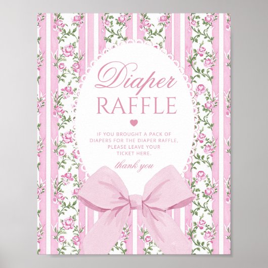 Love Shack Baby Diaper raffle Coquette Bow ポスター (正面)