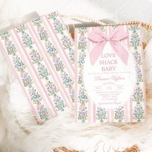 Love Shack Baby Pink Bow Floral Baby Shower