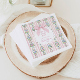 Love Shack Baby Pink Bow Rose Baby Shower スタンダードカクテルナプキン
