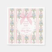 Love Shack Baby Pink Bow Rose Baby Shower スタンダードカクテルナプキン (正面)