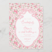 Love Shack Bow Isn't She Onederful 1st Birthday 招待状 (正面/裏面)