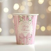 Love Shack Coquette Blush Pink Bow Baby Shower 紙コップ