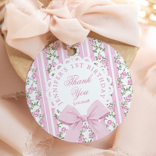 Love Shack Fancy One Floral Coquette Bow Birthday フェイバータグ
