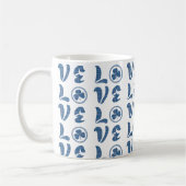 Love Shamrock Plaid Blue Black Classic Pattern コーヒーマグカップ (左)