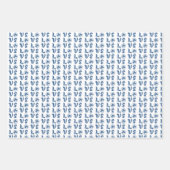 Love Shamrock Plaid Blue Black Classic Pattern ラッピングペーパーシート (正面)