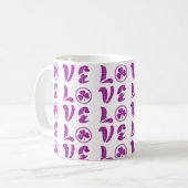 Love Shamrock Plaid Purple Classic Pattern コーヒーマグカップ (正面左)