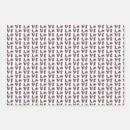 Love Shamrock Plaid Red Blue Tartan Pattern ラッピングペーパーシート