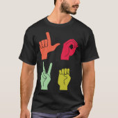 Love Sign ASL Deaf Pride Tシャツ (正面)