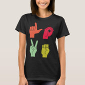 Love Sign ASL Deaf Pride Tシャツ (正面)