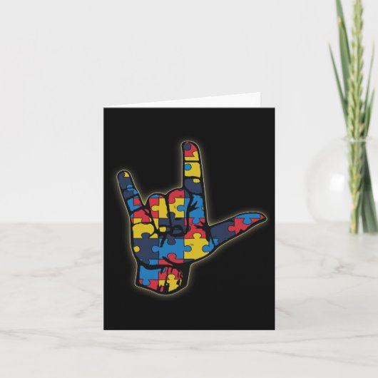 Love Sign Language Tee自閉症啓発サポートFi カード (正面)