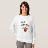 Love Sister Ladybug T-Shirt – Cute Heart Design Tシャツ (正面フル)