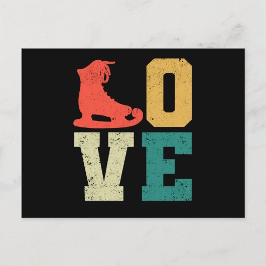 Love skate team fan winter funny figure skating ポストカード (正面)