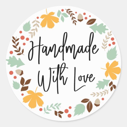 Love Small Businessスタンプで手作り ラウンドシール (正面)