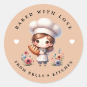 Love Small Business焼いたベーカリーシール付き ラウンドシール (正面)