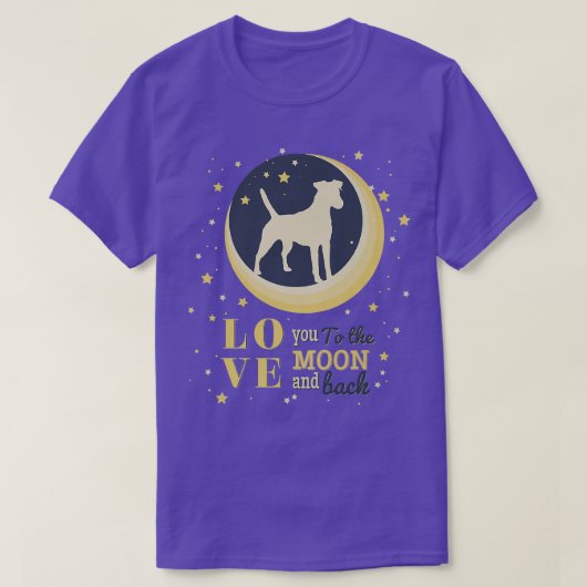 Love Smooth Fo Terrier Dog To The Moon Tシャツ (デザイン正面)