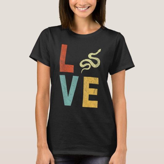 Love Snake   Snake Quote Retro Tシャツ (正面)