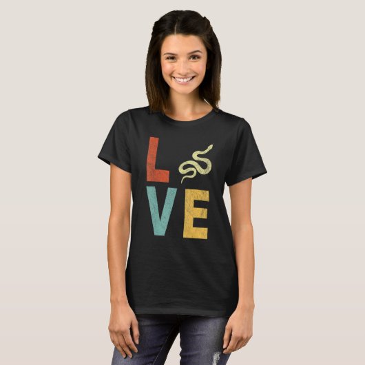 Love Snake   Snake Quote Retro Tシャツ (正面フル)