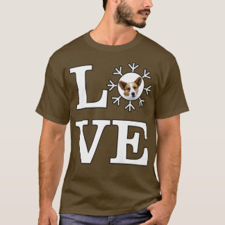 Love Snowflake Dog Cardigan Welsh Corgi790 Tシャツ