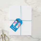 Love & Snowpeople：ブルーグリーン ギフトタグ (より糸付き)