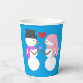 Love & Snowpeople - Blue-green：クリスマスパーティー 紙コップ (裏面)