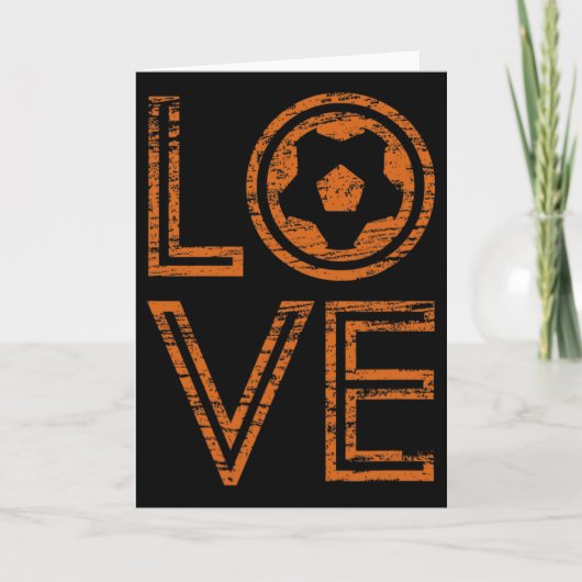 Love Soccer European Football Outline Retro Graphi カード (正面)