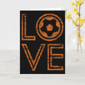 Love Soccer European Football Outline Retro Graphi カード (黄色い花)