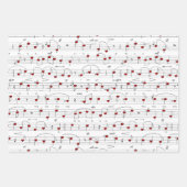 Love Song Romantic Hearts Music Score ラッピングペーパーシート (正面2)