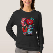 LOVE Spanic Teacher Life Leopard Heart Valentine's Tシャツ (正面)