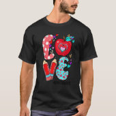 LOVE Spanic Teacher Life Leopard Heart Valentine's Tシャツ (正面)