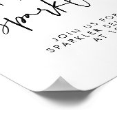Love Sparkle モダン Black Writhens結婚 ポスター (角)