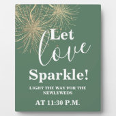 Love Sparkle Greenの結婚看板 フォトプラーク (正面)