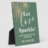Love Sparkle Greenの結婚看板 フォトプラーク (側面)