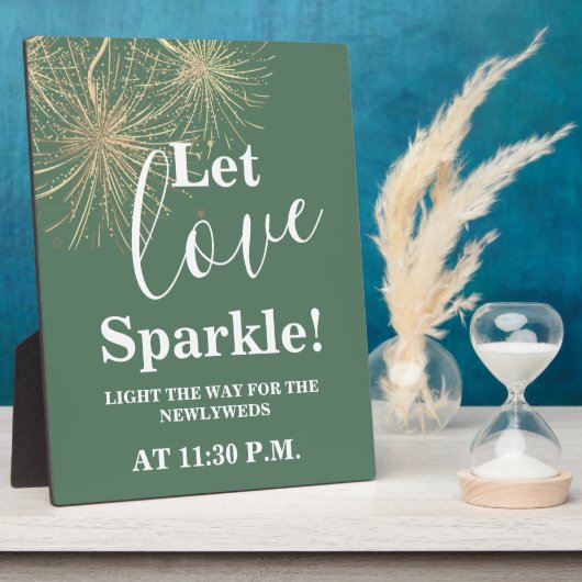 Love Sparkle Greenの結婚看板 フォトプラーク (側面)