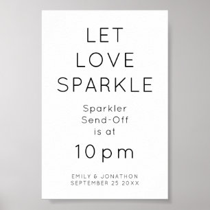 Love Sparkle Sparkler Time's 結婚のサイン ポスター